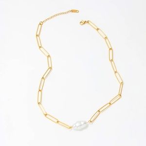 Baroque Pearl Pendant Necklace 18KGP NEW